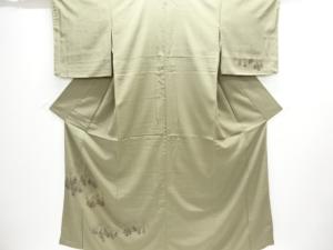 大正ロマン　樹木模様織出しお召一ツ紋着物